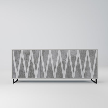 SOLID ZIG ZAG 3-dörrars skänk i grå finish
