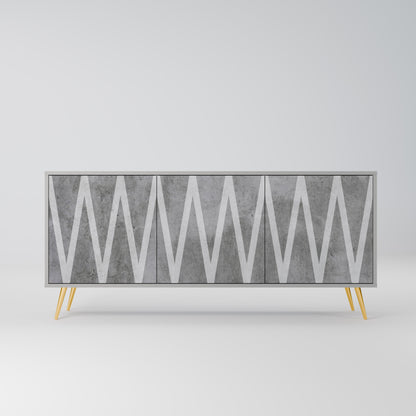 SOLID ZIG ZAG 3-dörrars skänk i grå finish