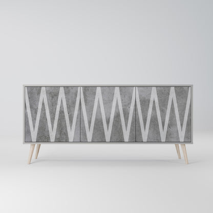 SOLID ZIG ZAG 3-dörrars skänk i grå finish