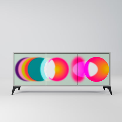 SYMPHONY OF COLOURS 3-dörrars skänk i grå finish