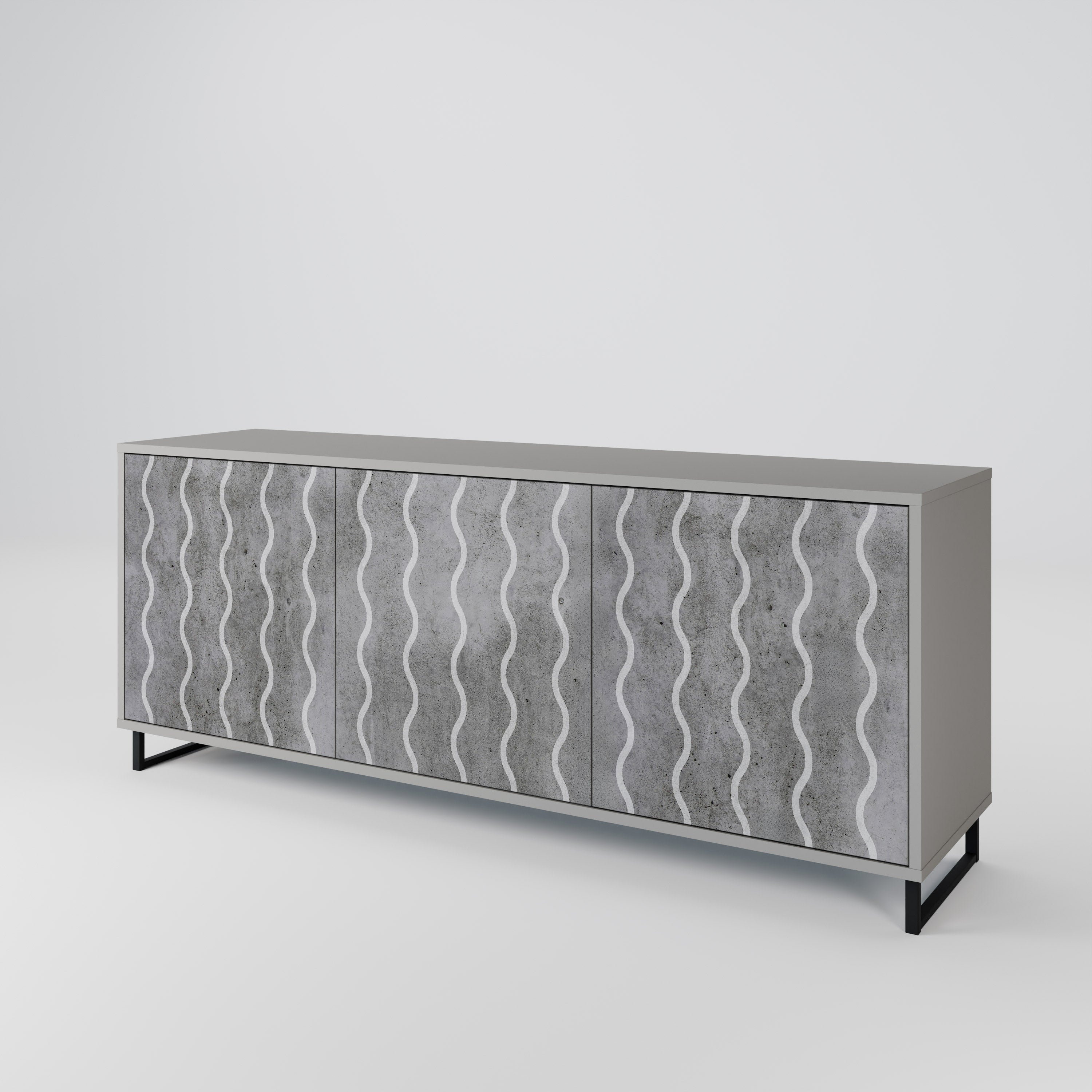 WAVES OF CONCRETE 3-Door Sideboard