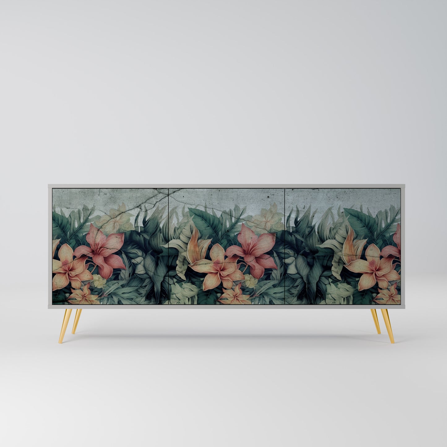HEAVENLY BLOOM 3-dörrars skänk i grå finish