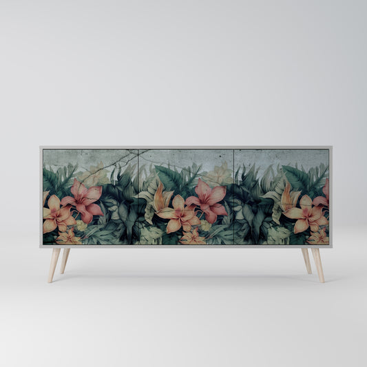 HEAVENLY BLOOM 3-dörrars skänk i grå finish