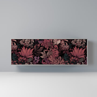 FLORAL WHISPER 3-dörrars skänk i grå finish