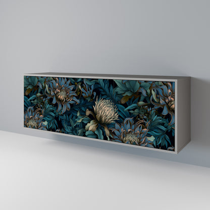 TWILIGHT BLOOM 3-dörrars skänk i grå finish