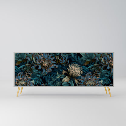 TWILIGHT BLOOM 3-dörrars skänk i grå finish