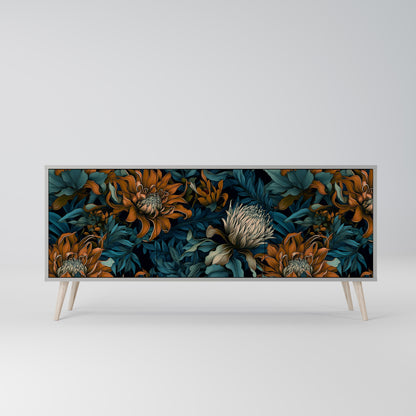 MORNING BLOOM 3-dörrars skänk i grå finish