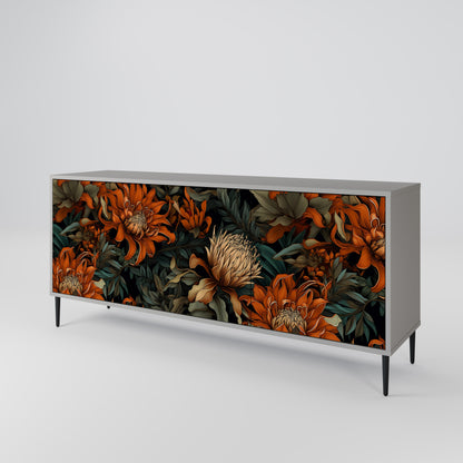 DAWN BLOOM 3-dörrars skänk i grå finish