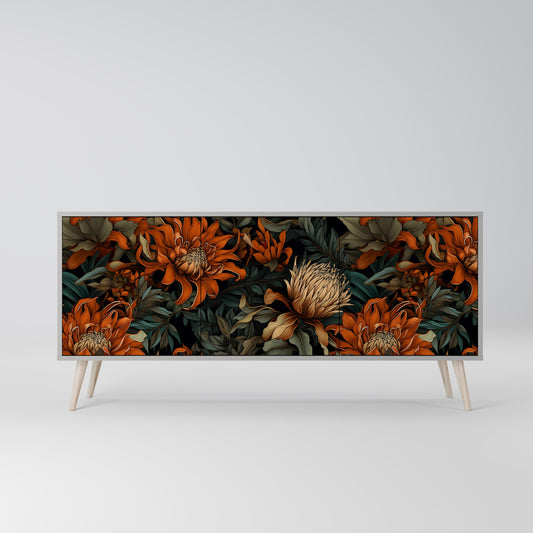 DAWN BLOOM 3-dörrars skänk i grå finish