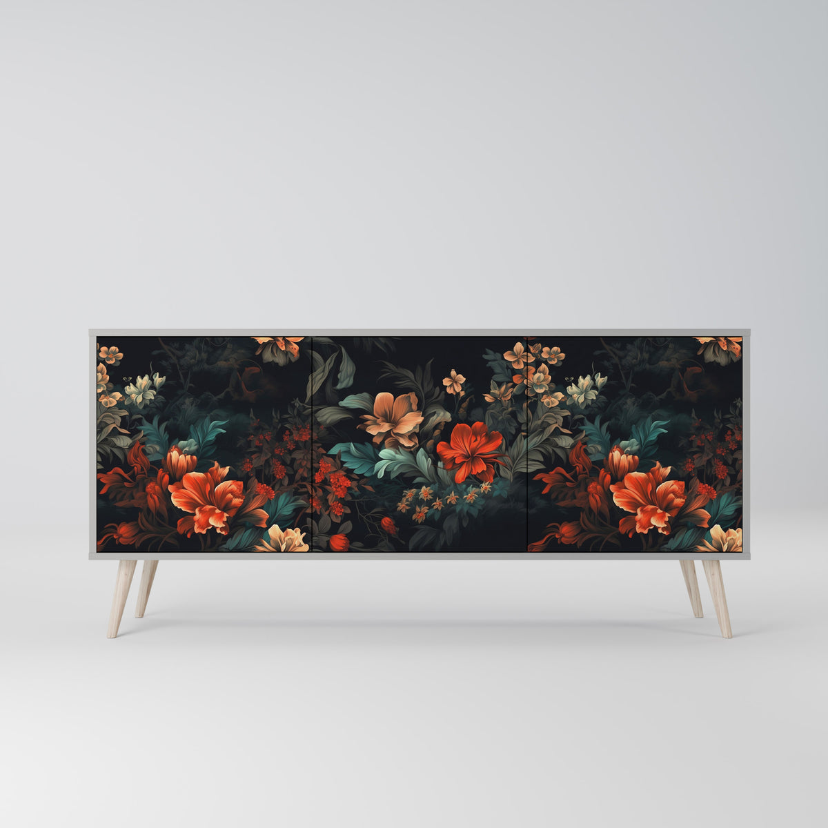 IMAGINARY BLOSSOM Skänk med tre dörrar