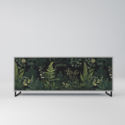 FERN FLOWERS 3-dörrars skänk i grå finish