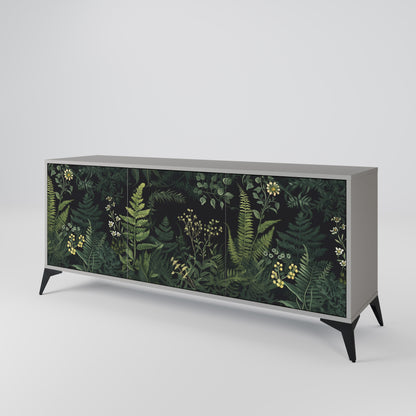 FERN FLOWERS 3-dörrars skänk i grå finish