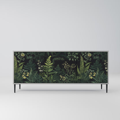 FERN FLOWERS 3-dörrars skänk i grå finish