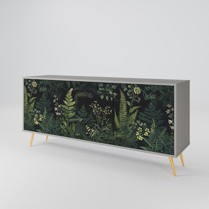 FERN FLOWERS 3-dörrars skänk i grå finish