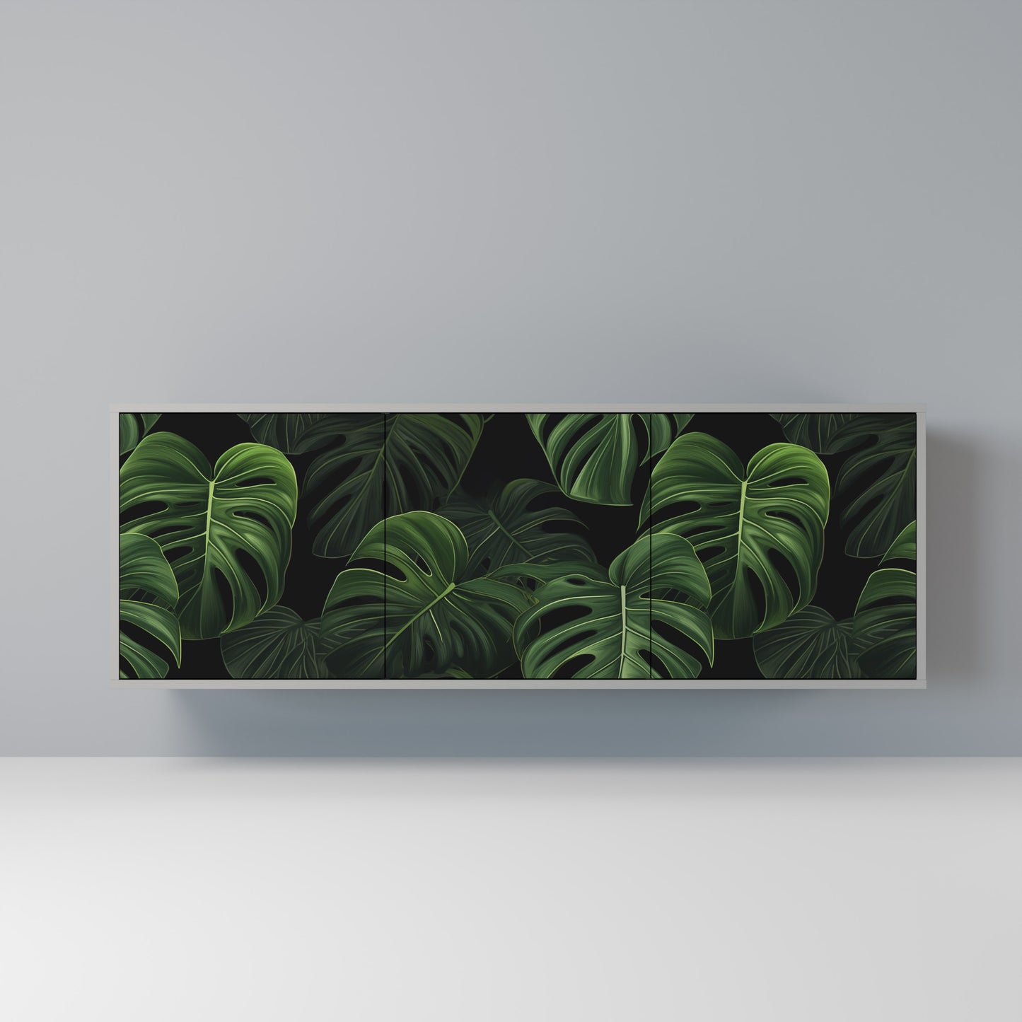 INFINITE MONSTERA 3-dörrars skänk i grå finish