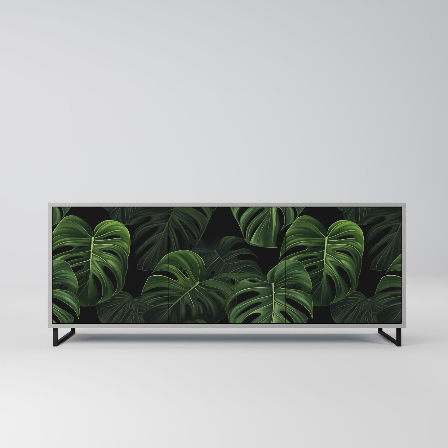 INFINITE MONSTERA 3-dörrars skänk i grå finish