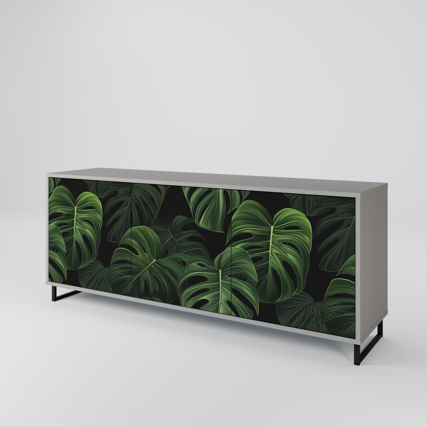 INFINITE MONSTERA 3-dörrars skänk i grå finish
