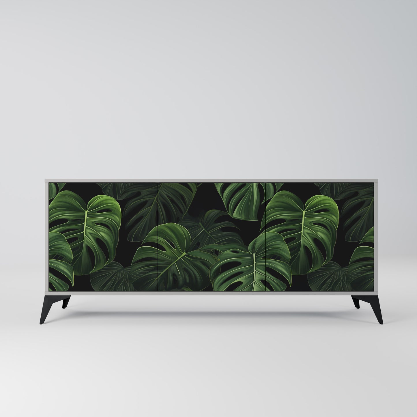 INFINITE MONSTERA 3-dörrars skänk i grå finish