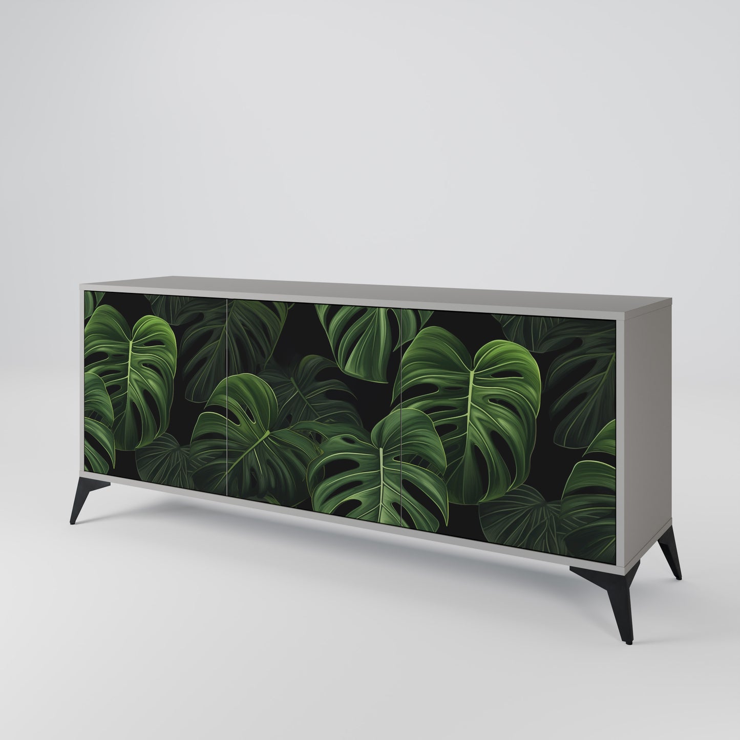 INFINITE MONSTERA 3-dörrars skänk i grå finish
