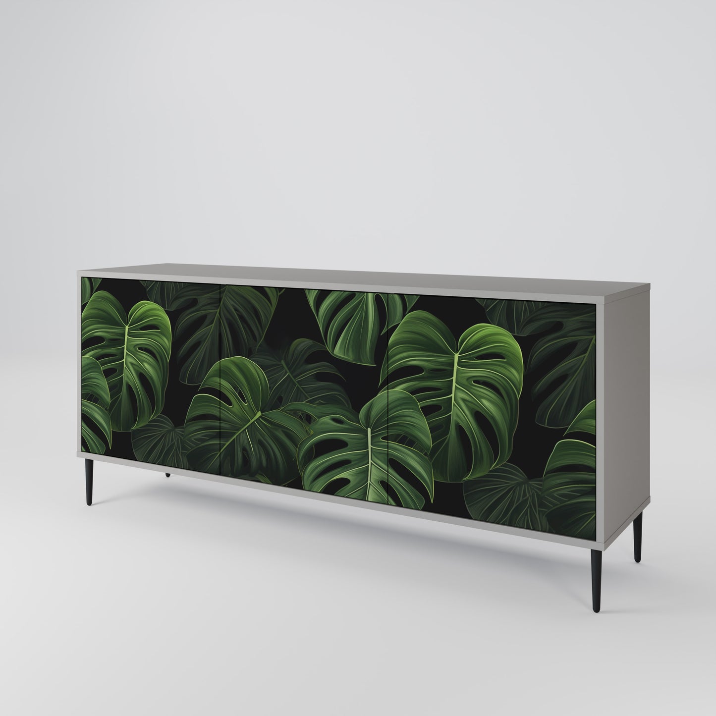 INFINITE MONSTERA 3-dörrars skänk i grå finish
