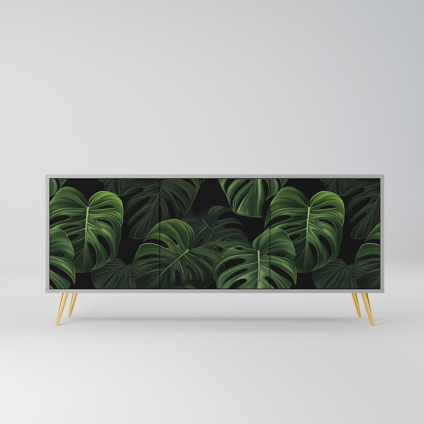 INFINITE MONSTERA 3-dörrars skänk i grå finish