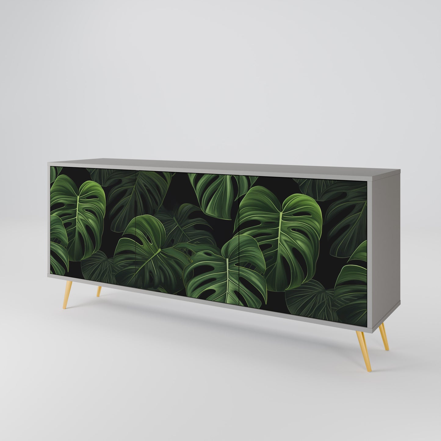INFINITE MONSTERA 3-dörrars skänk i grå finish
