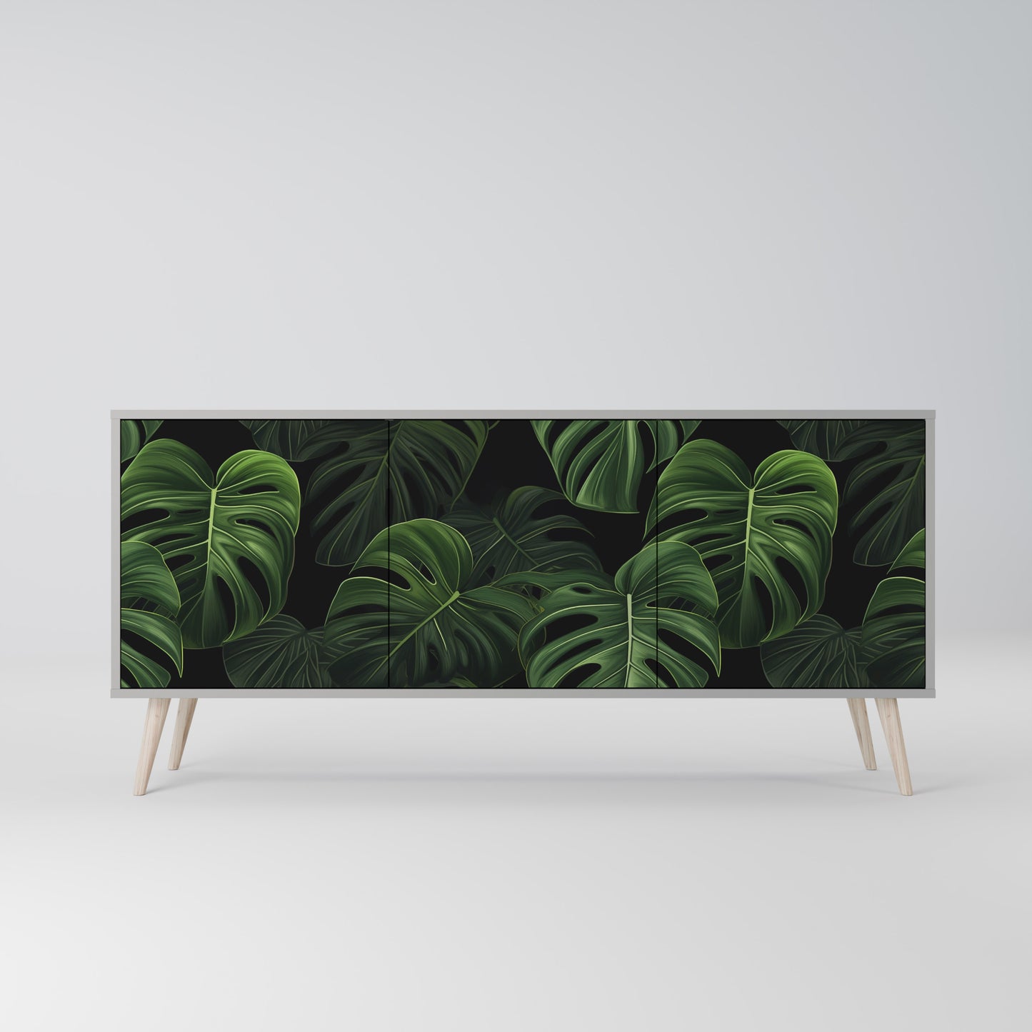 INFINITE MONSTERA 3-dörrars skänk i grå finish
