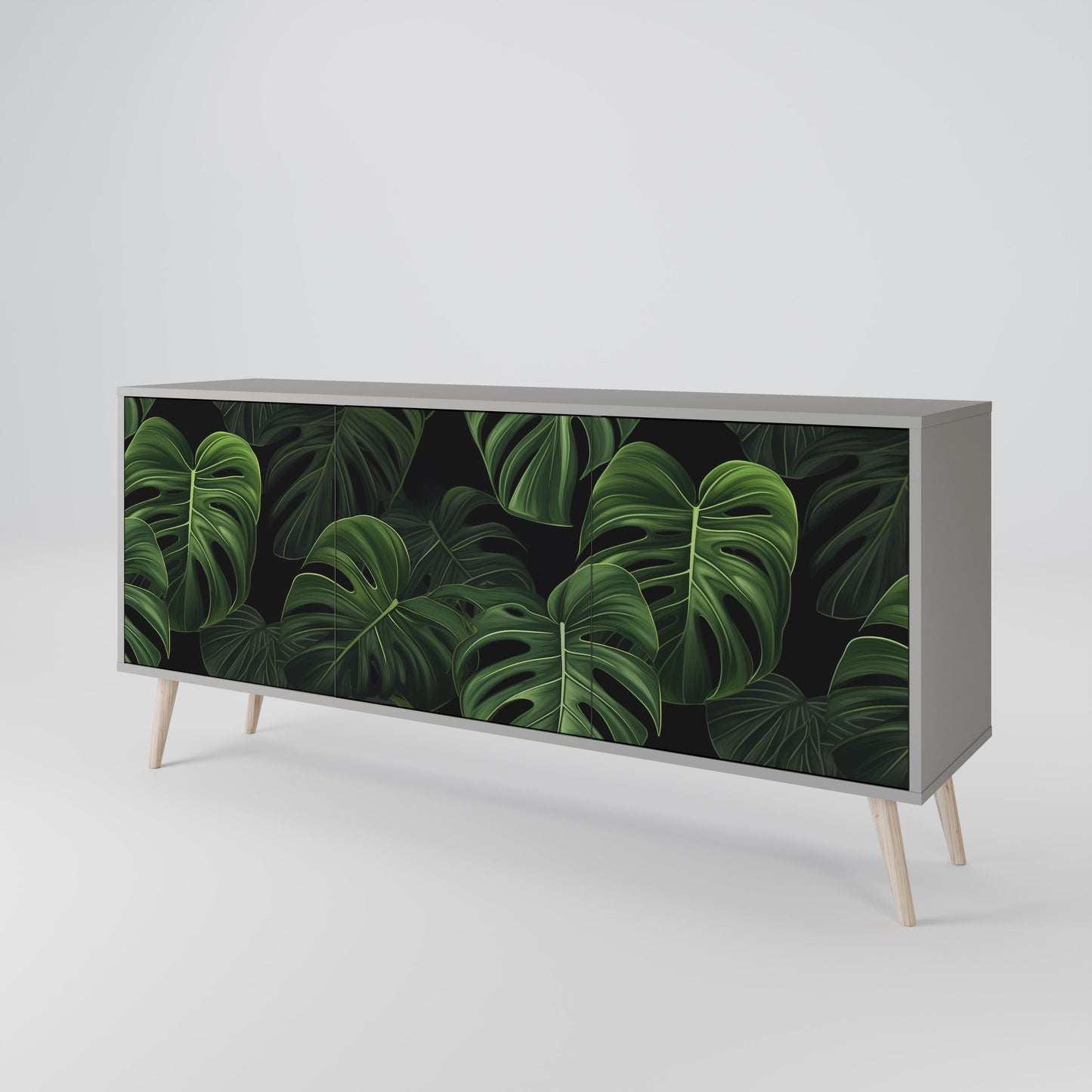 INFINITE MONSTERA 3-dörrars skänk i grå finish