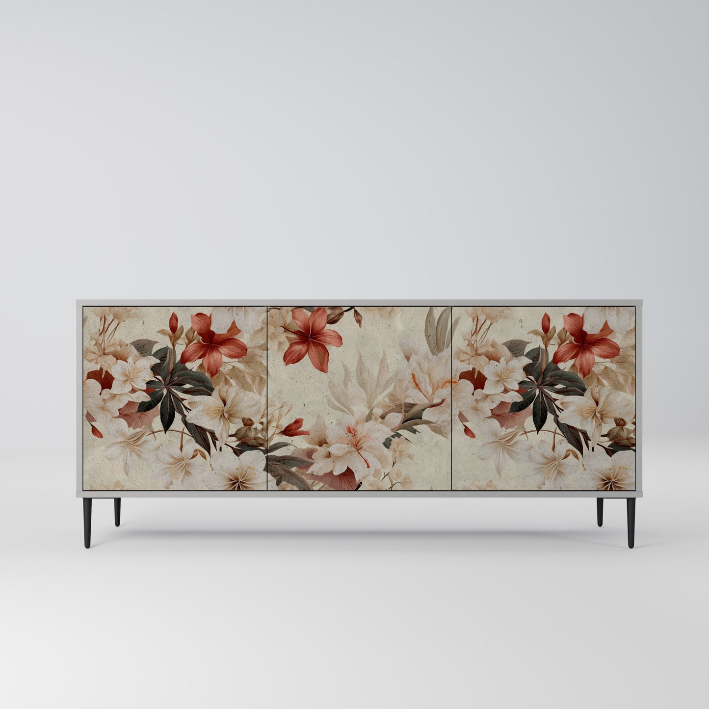 PETAL HARMONY 3-dörrars skänk i grå finish