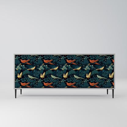 FOWL ORNAMENT 3-dörrars skänk i grå finish