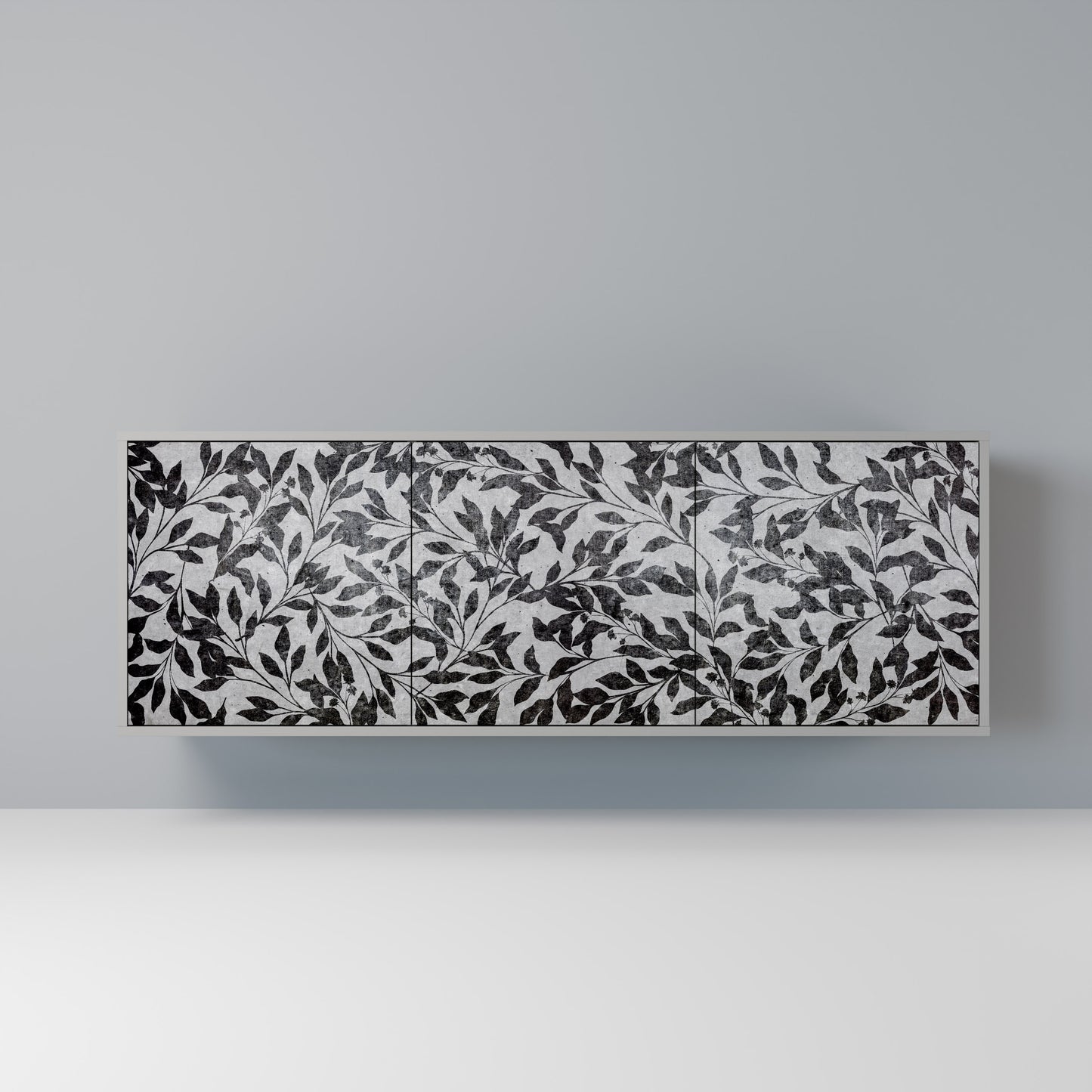 CHARCOAL SPROUT 3-dörrars skänk i grå finish