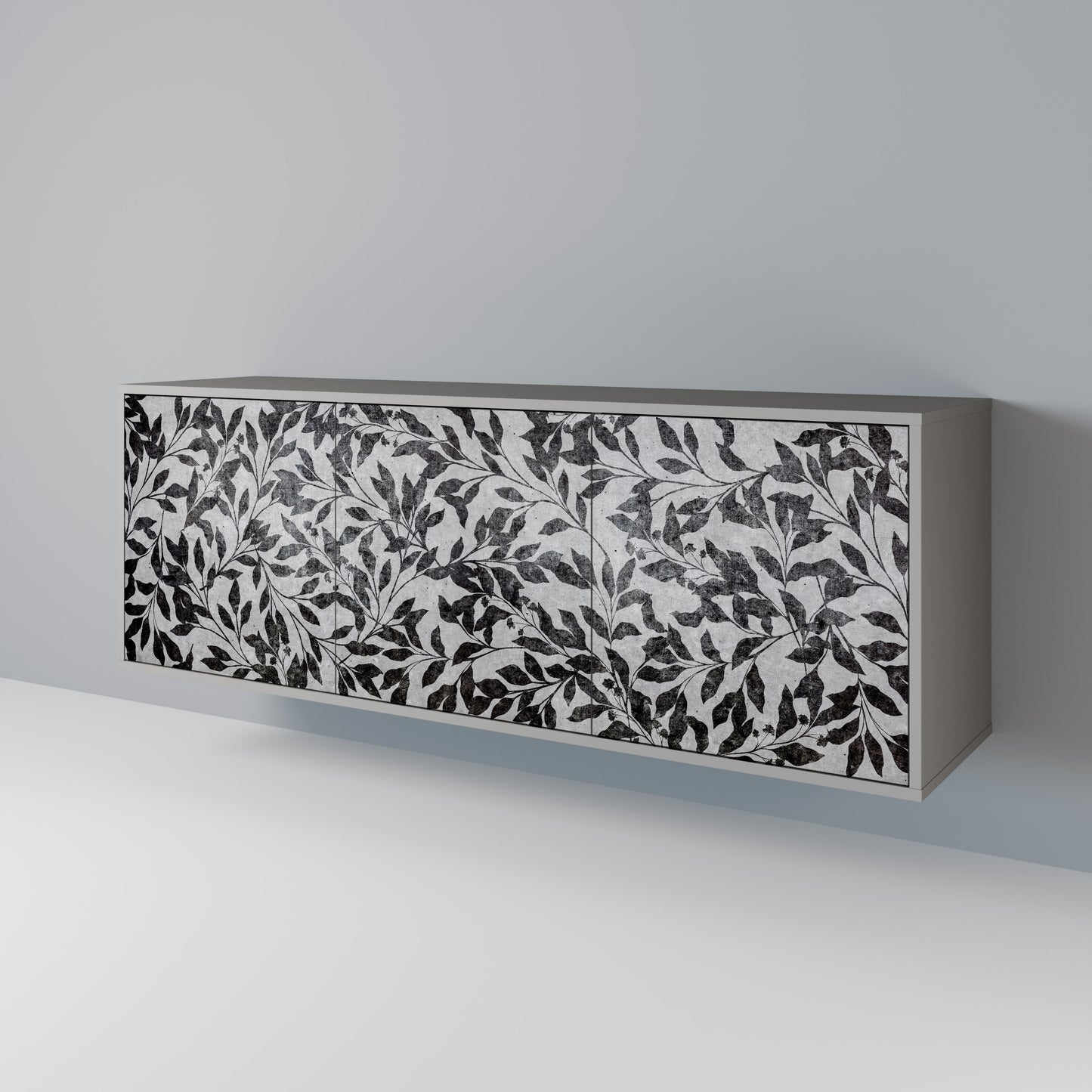 CHARCOAL SPROUT 3-dörrars skänk i grå finish