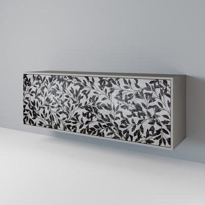 CHARCOAL SPROUT 3-dörrars skänk i grå finish