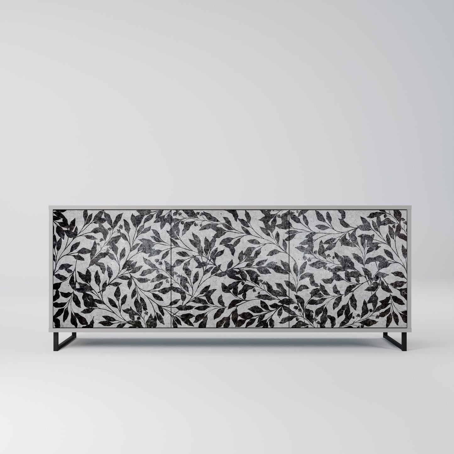 CHARCOAL SPROUT 3-dörrars skänk i grå finish