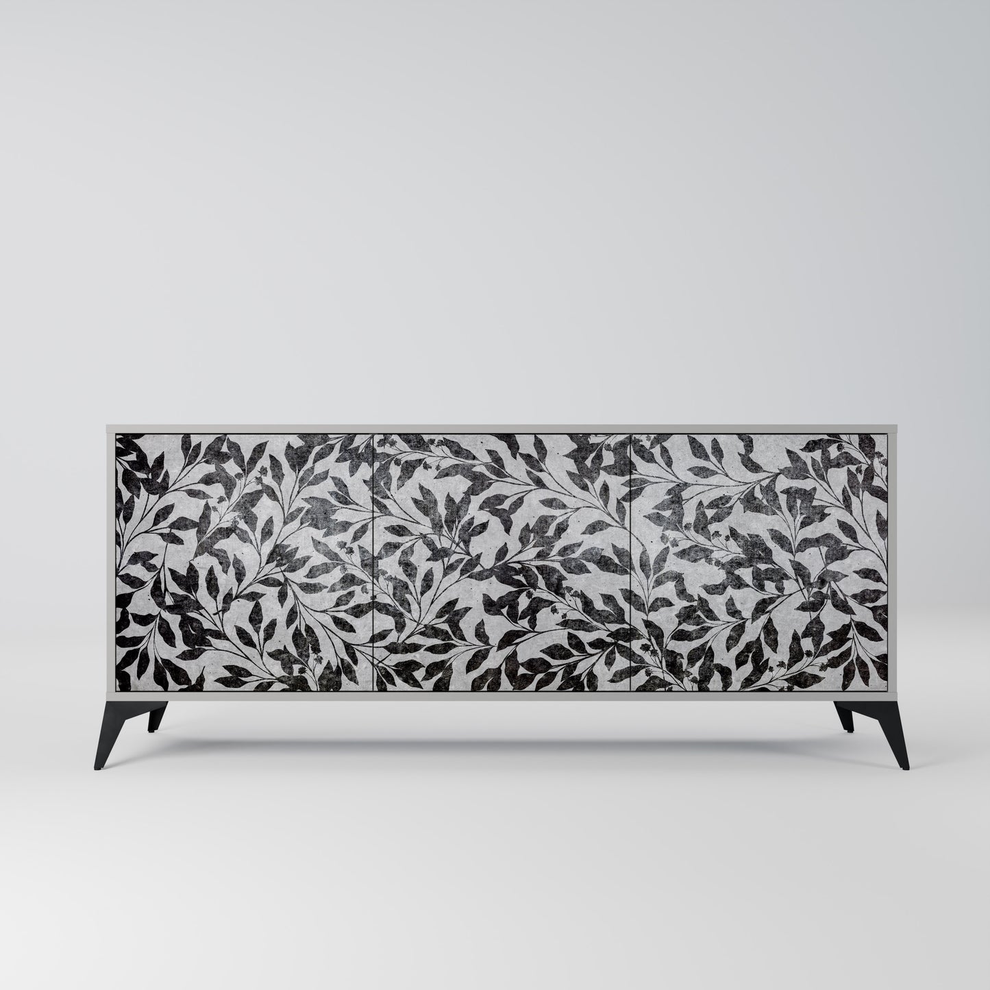 CHARCOAL SPROUT 3-dörrars skänk i grå finish