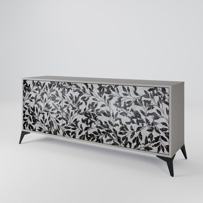 CHARCOAL SPROUT 3-dörrars skänk i grå finish