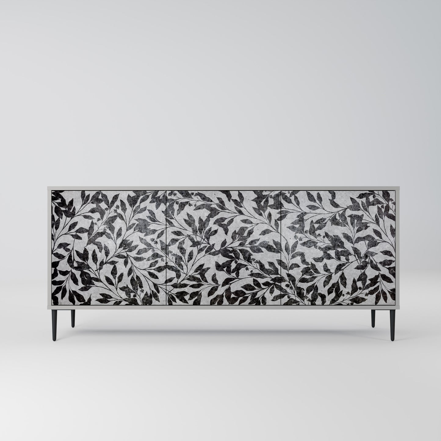 CHARCOAL SPROUT 3-dörrars skänk i grå finish