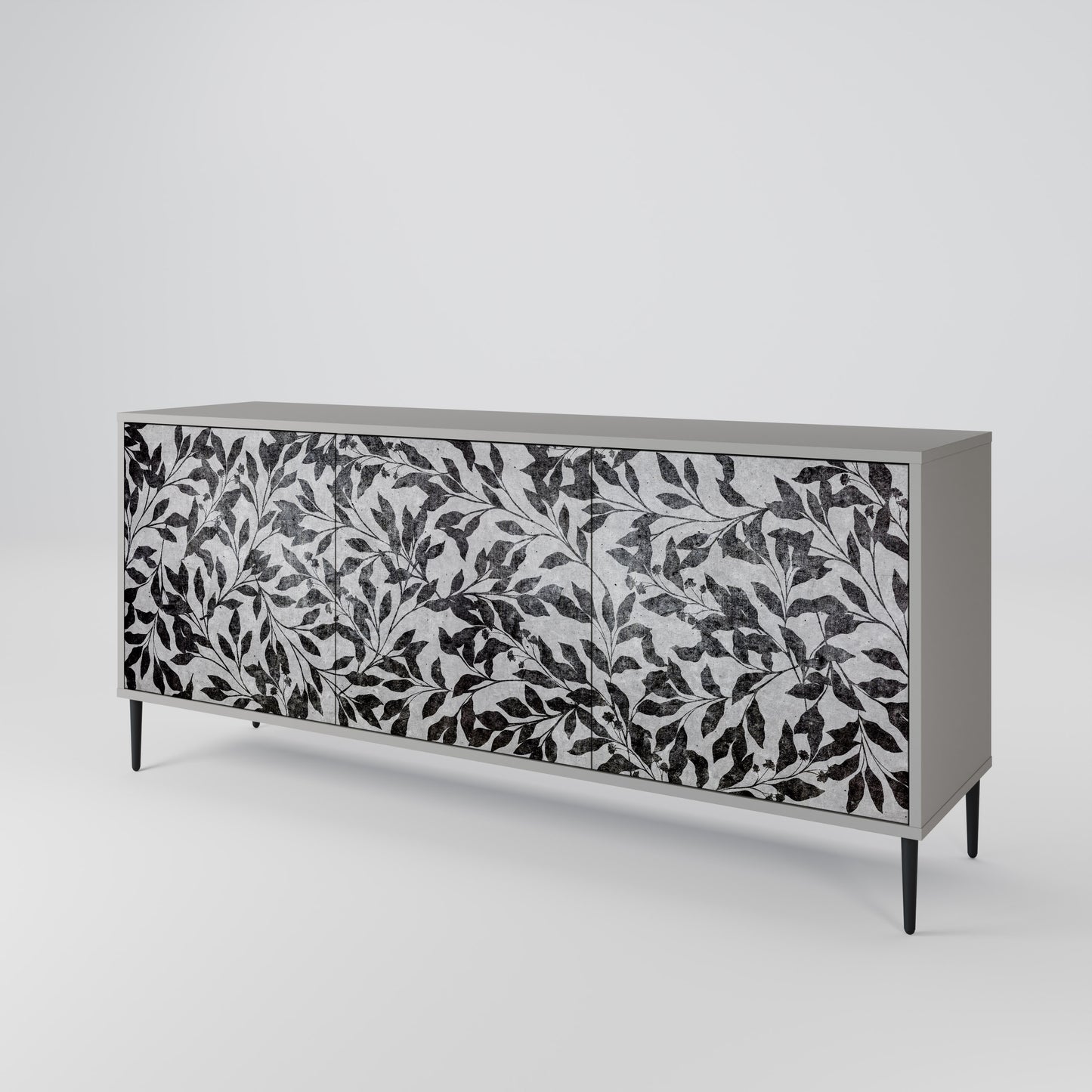 CHARCOAL SPROUT 3-dörrars skänk i grå finish