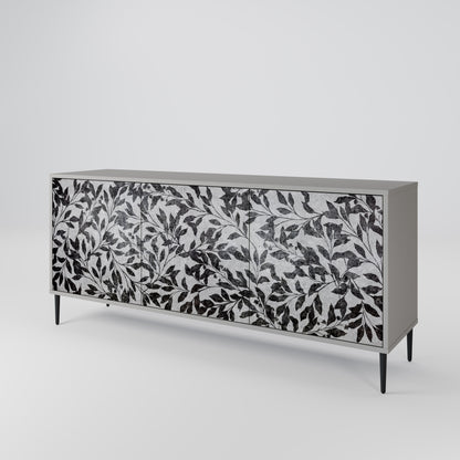 CHARCOAL SPROUT 3-dörrars skänk i grå finish