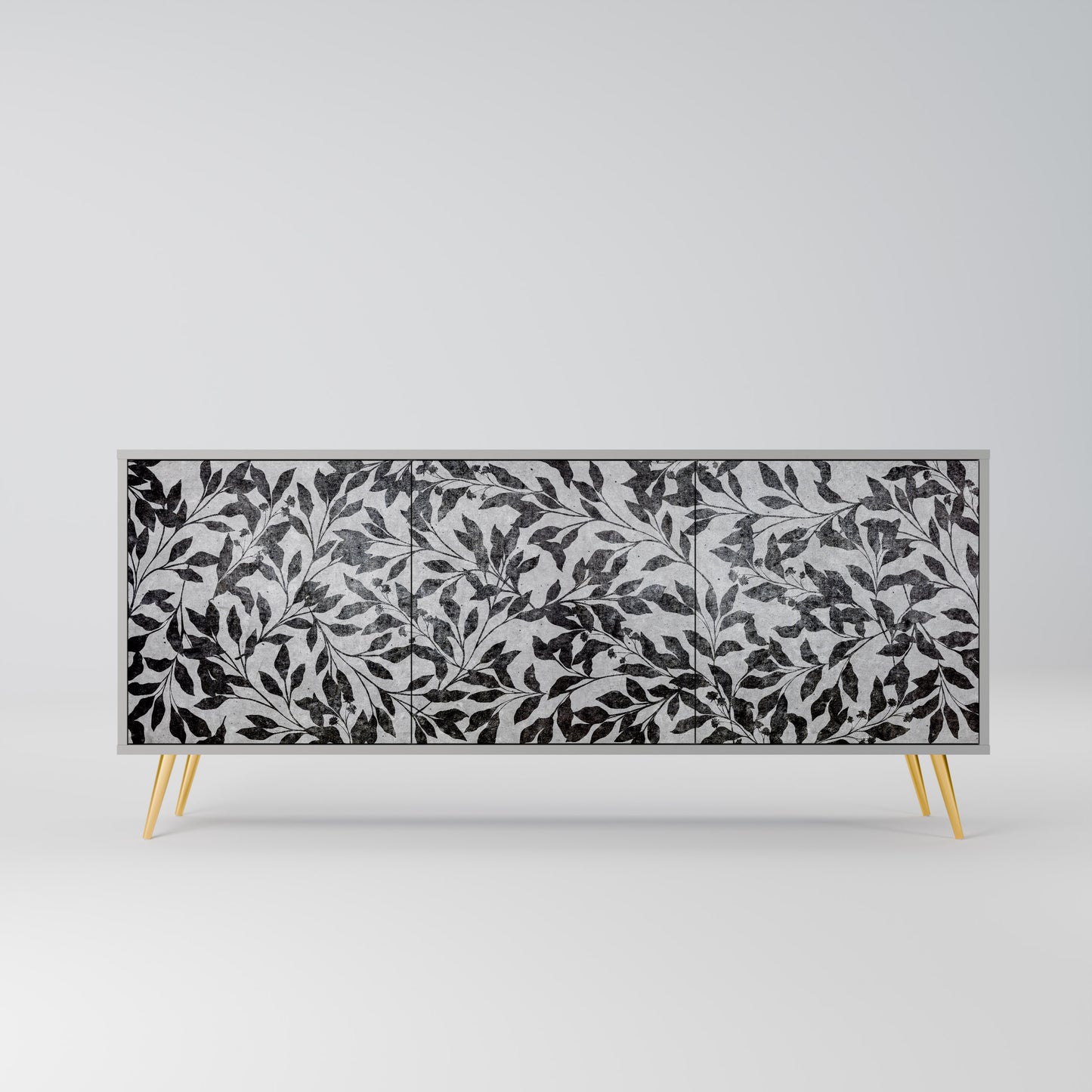 CHARCOAL SPROUT 3-dörrars skänk i grå finish