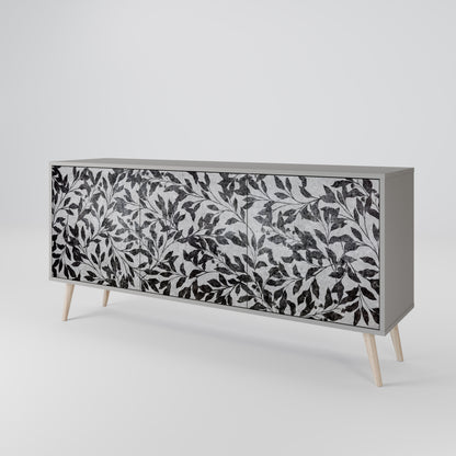 CHARCOAL SPROUT 3-dörrars skänk i grå finish