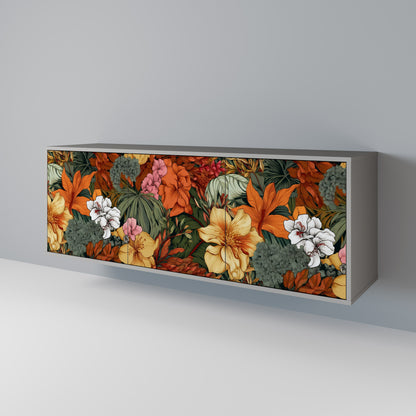 RADIANT FLORA 3-dörrars skänk i grå finish