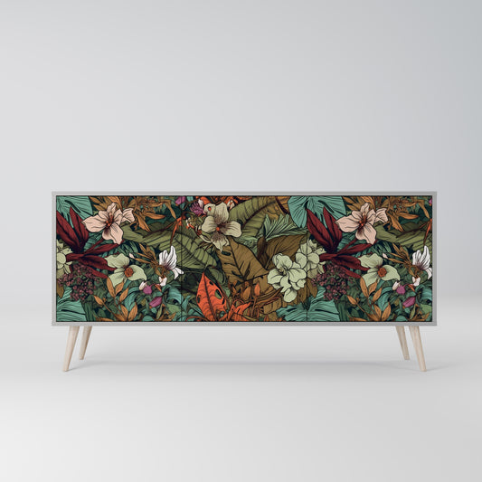 BOTANICAL EMERGENCE 3-dörrars skänk i grå finish