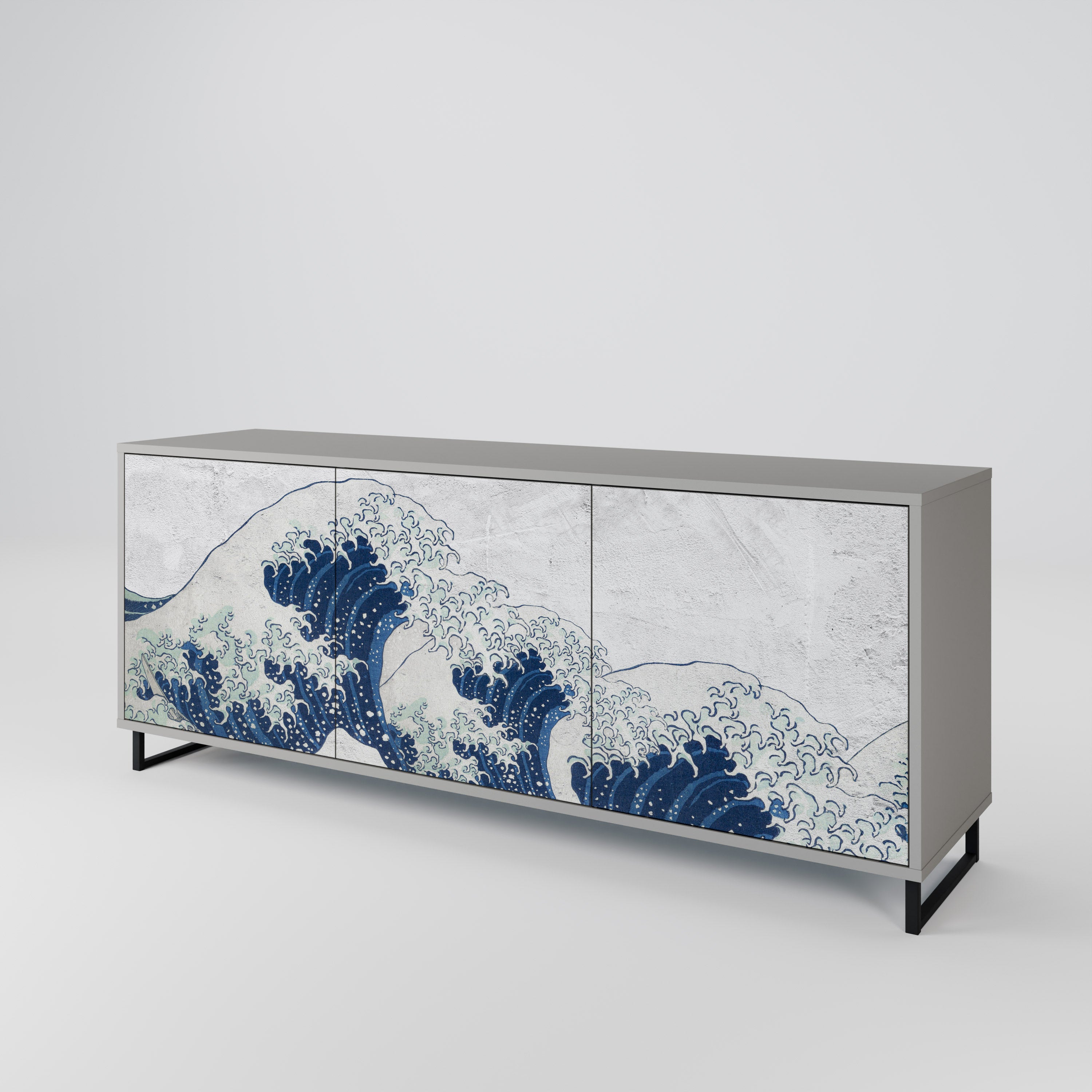 THE GREAT WAVE AT KANAGAWA 3-Door Sideboard