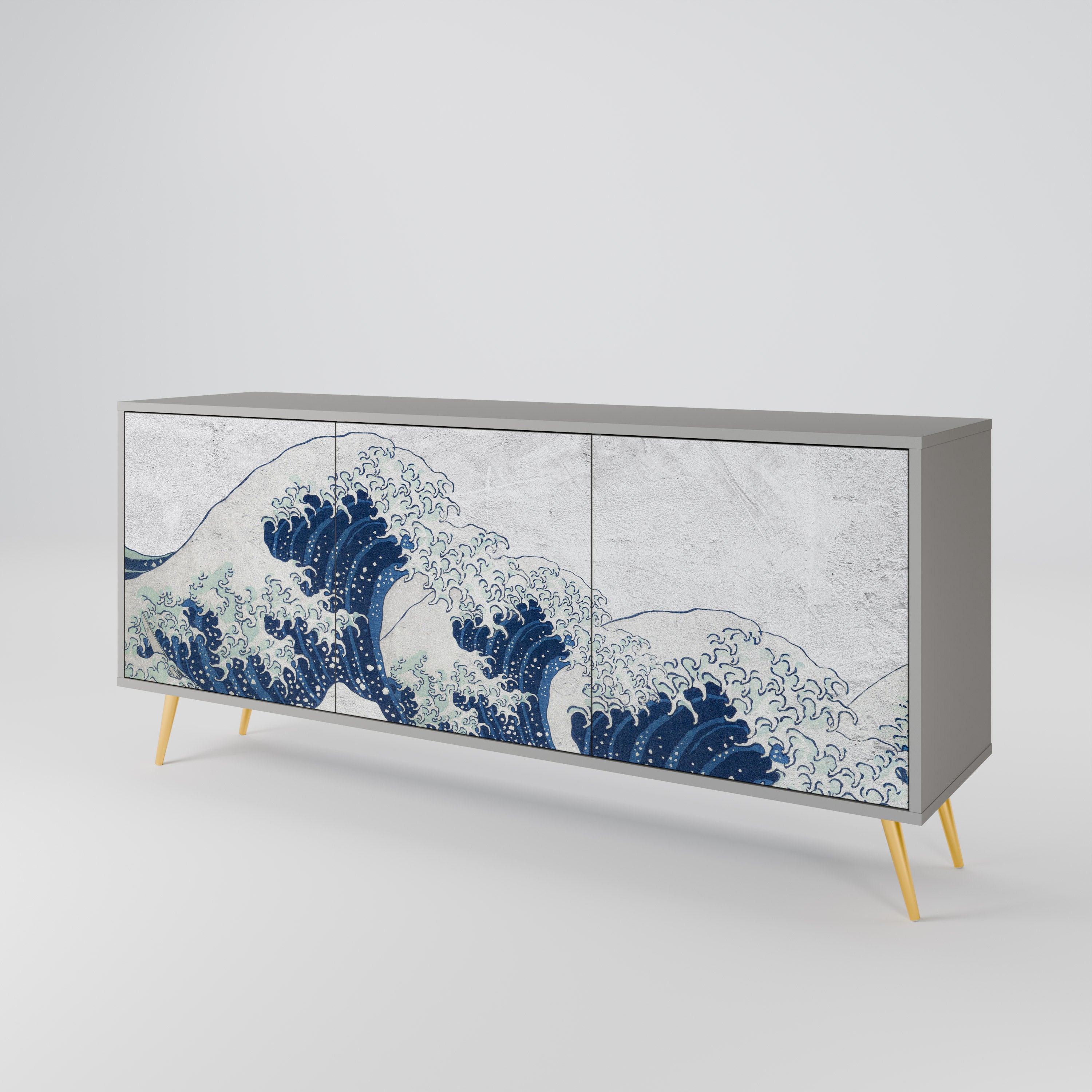 THE GREAT WAVE AT KANAGAWA 3-Door Sideboard