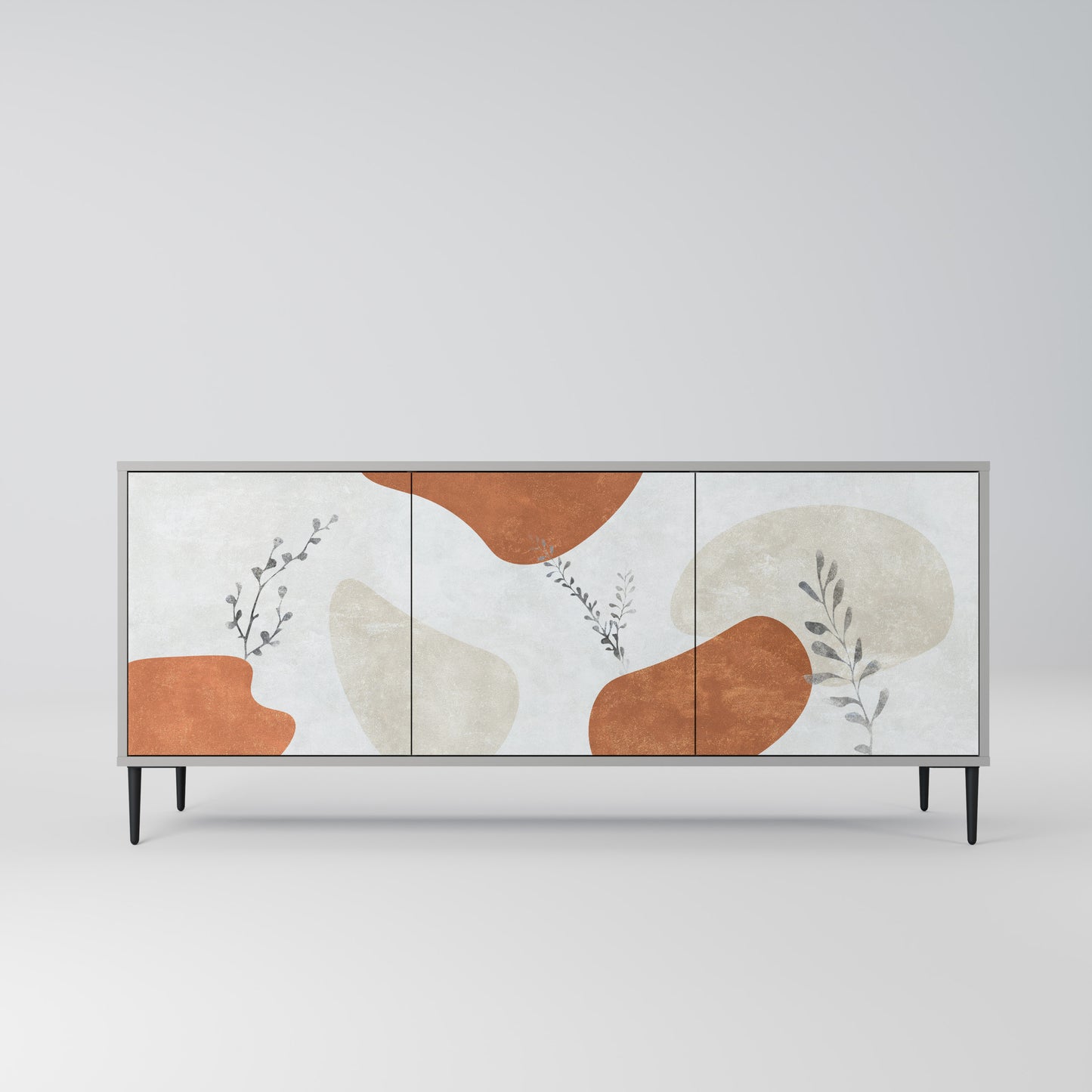 TRANQUIL TWIG 3-Door Sideboard in Grey Finish