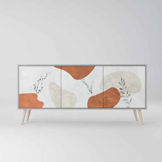 TRANQUIL TWIG 3-dörrars skänk i grå finish