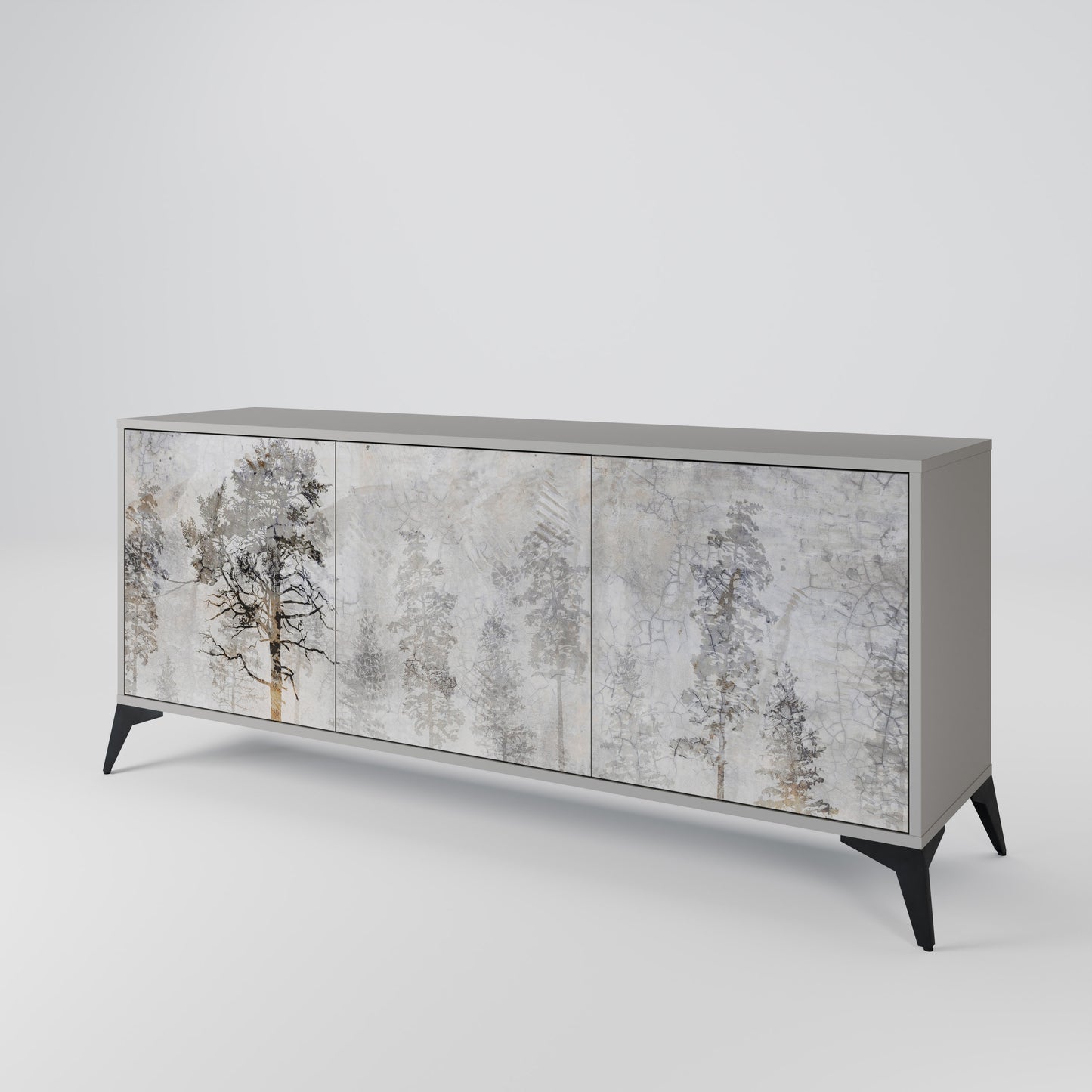 FADE IN THE TREES 3-Door Sideboard in Grey Finish