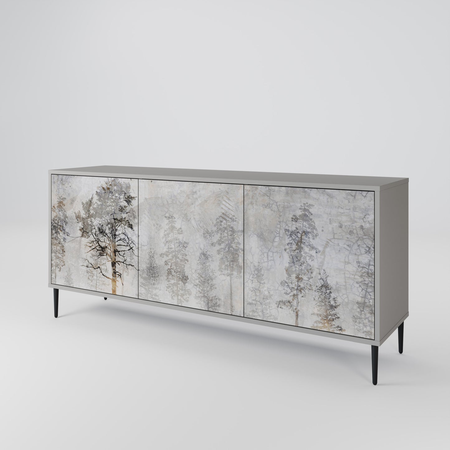FADE IN THE TREES 3-Door Sideboard in Grey Finish