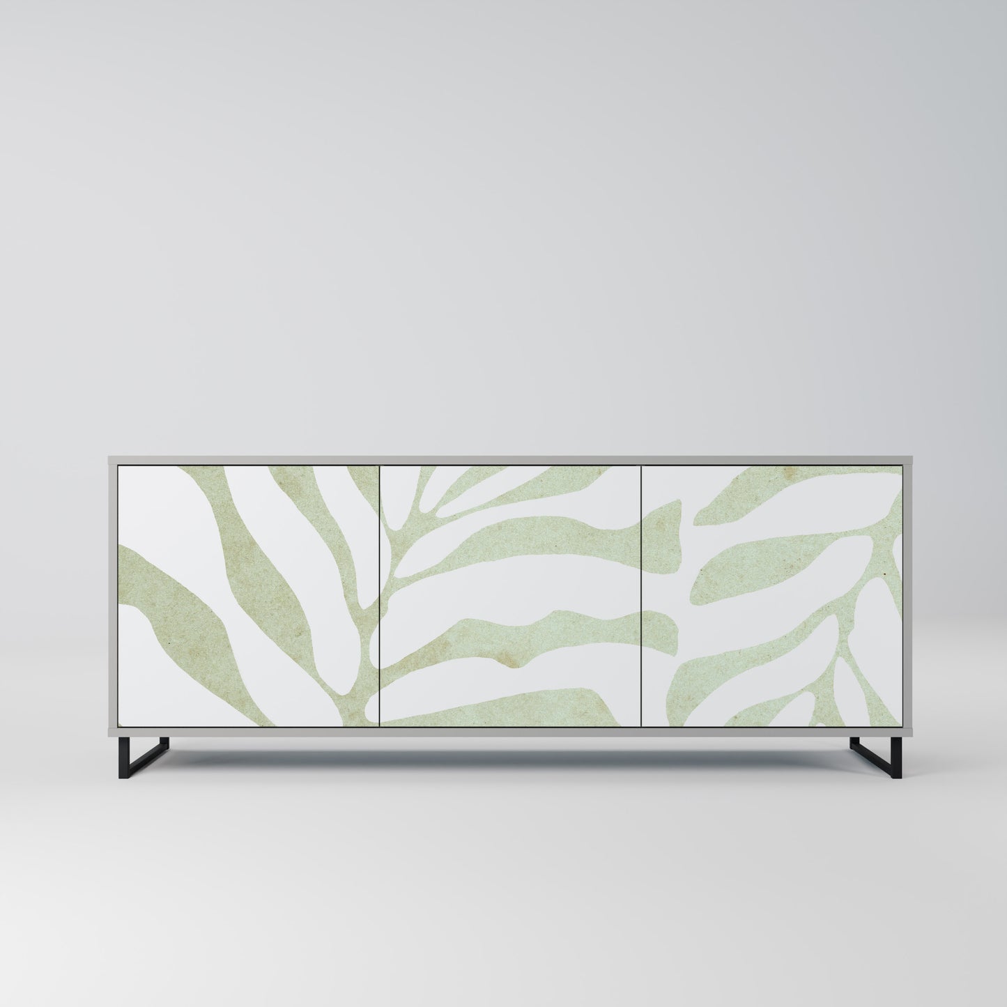 BOTANICAL SPARK 3-Door Sideboard in Grey Finish